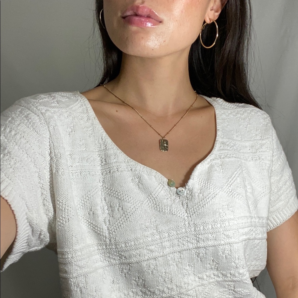 Vintage womens vneck knit crop top size medium